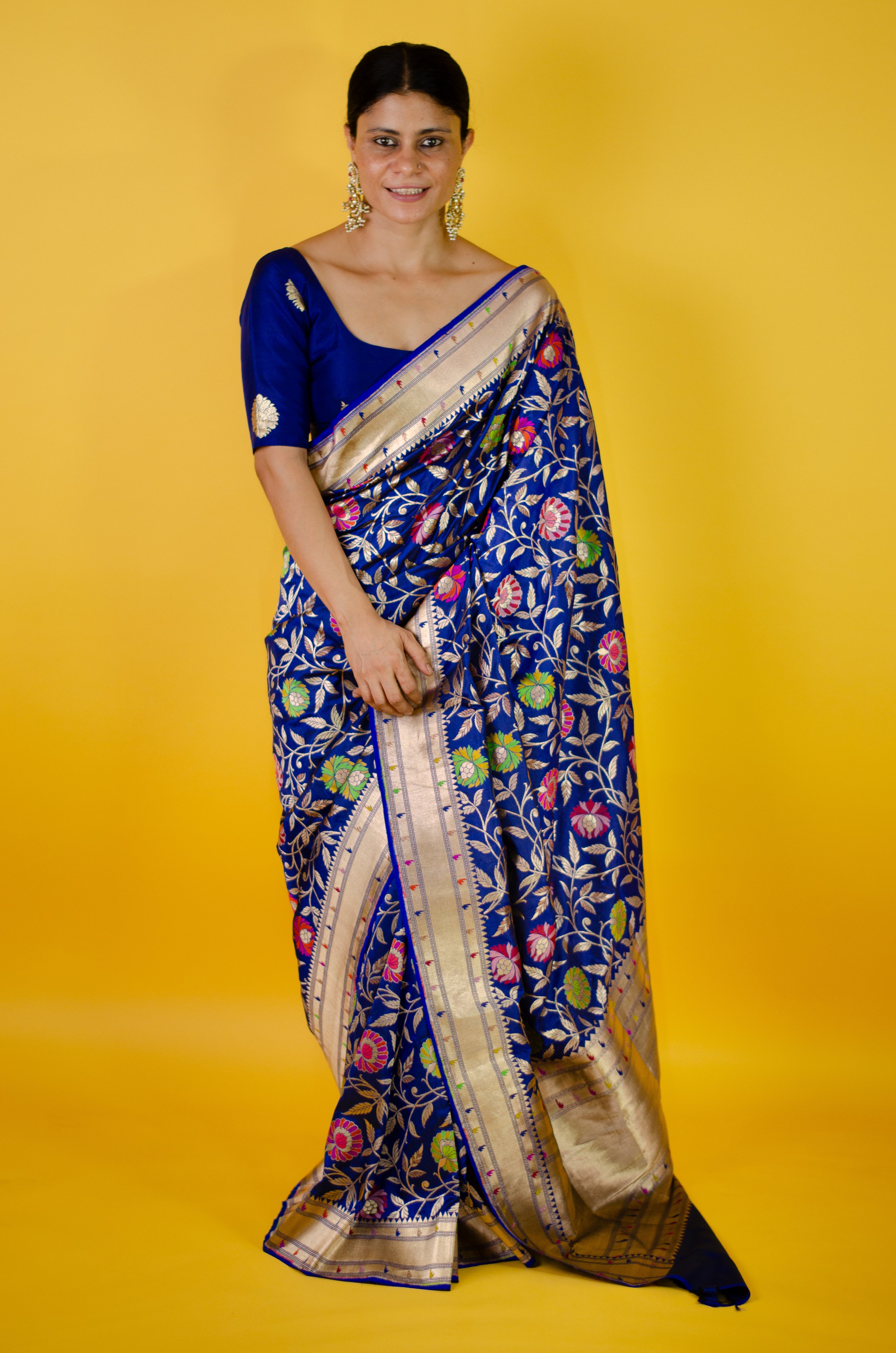 Silk sarees Maurya chula top Jhoti