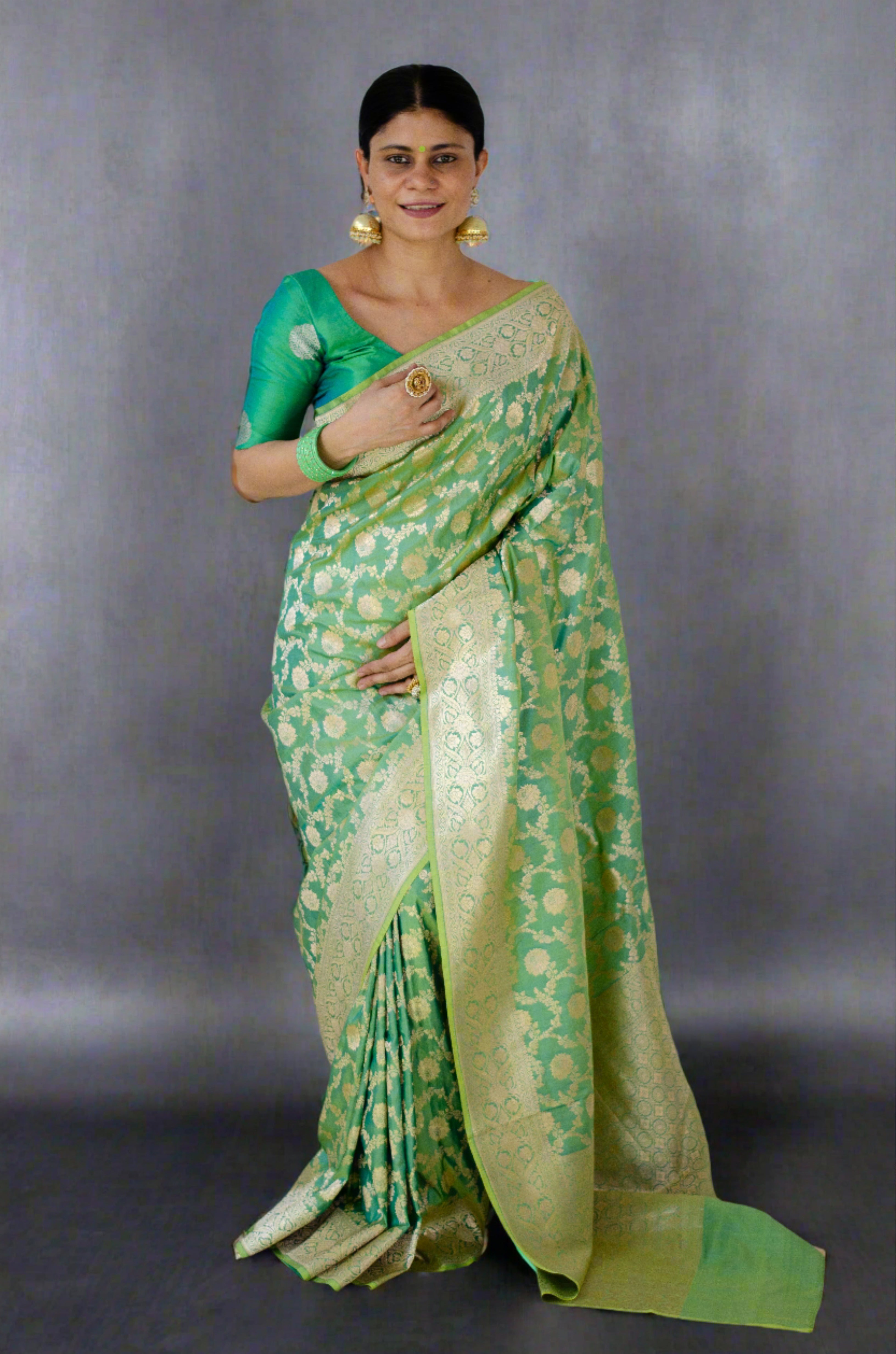 Wedding & Bridal Collection Green Sarees in Pure & Blended Silk