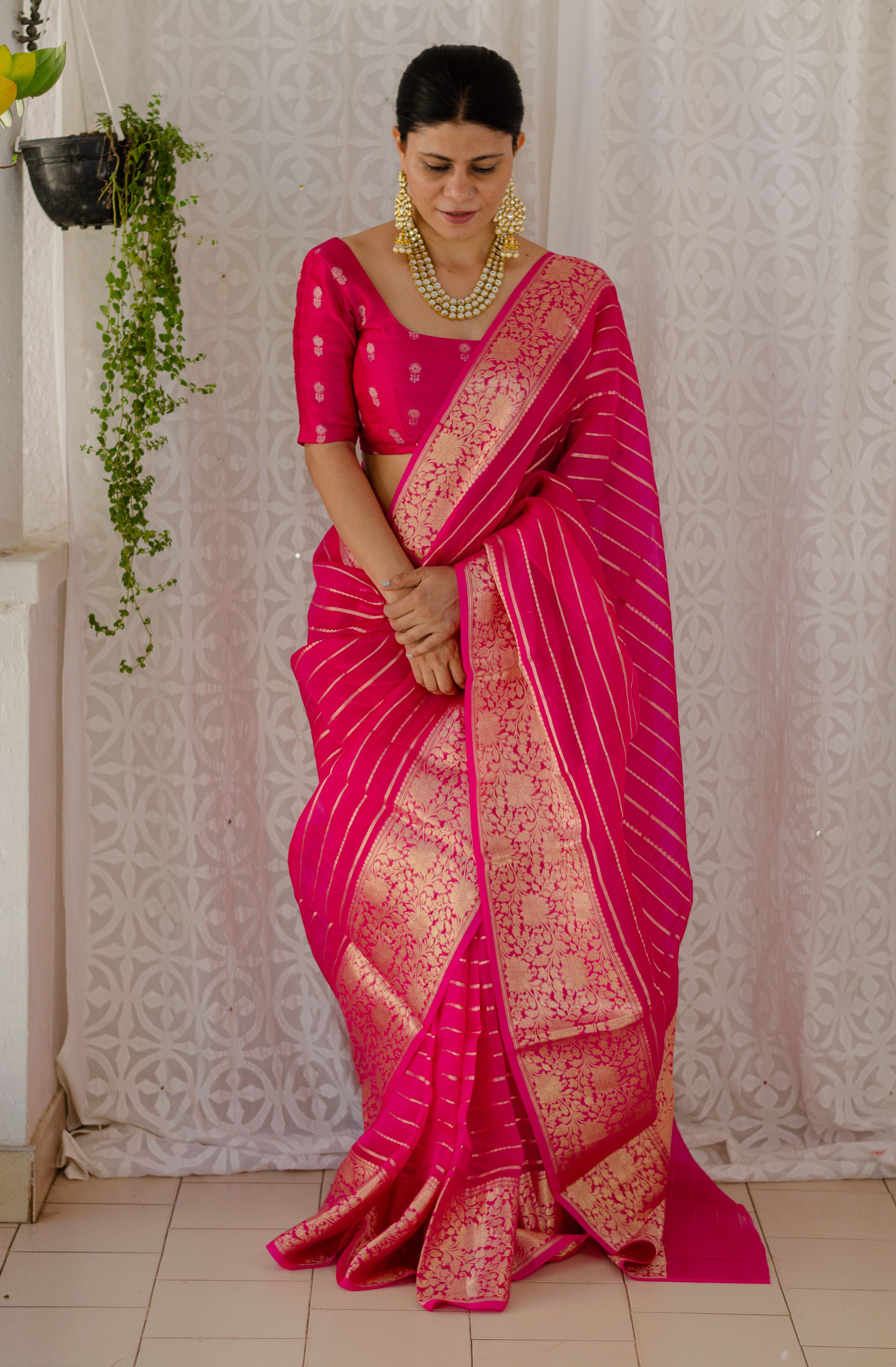 Buy Pure Kora Silk Handloom Banarasi Saree– Kaashi Creations