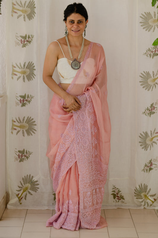 Noorjahan Chikankari Saree at Rs 13000.00, Chikan Sarees