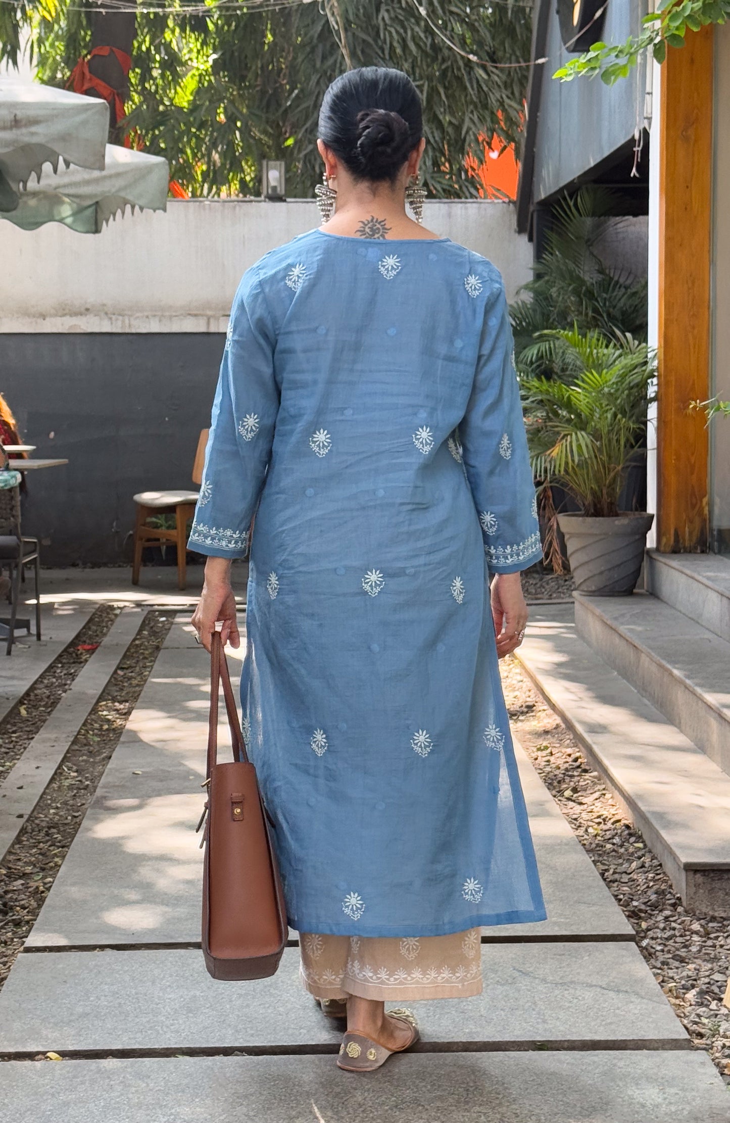 Handwoven Jamdani  Handembroidered Chikankari Kurta