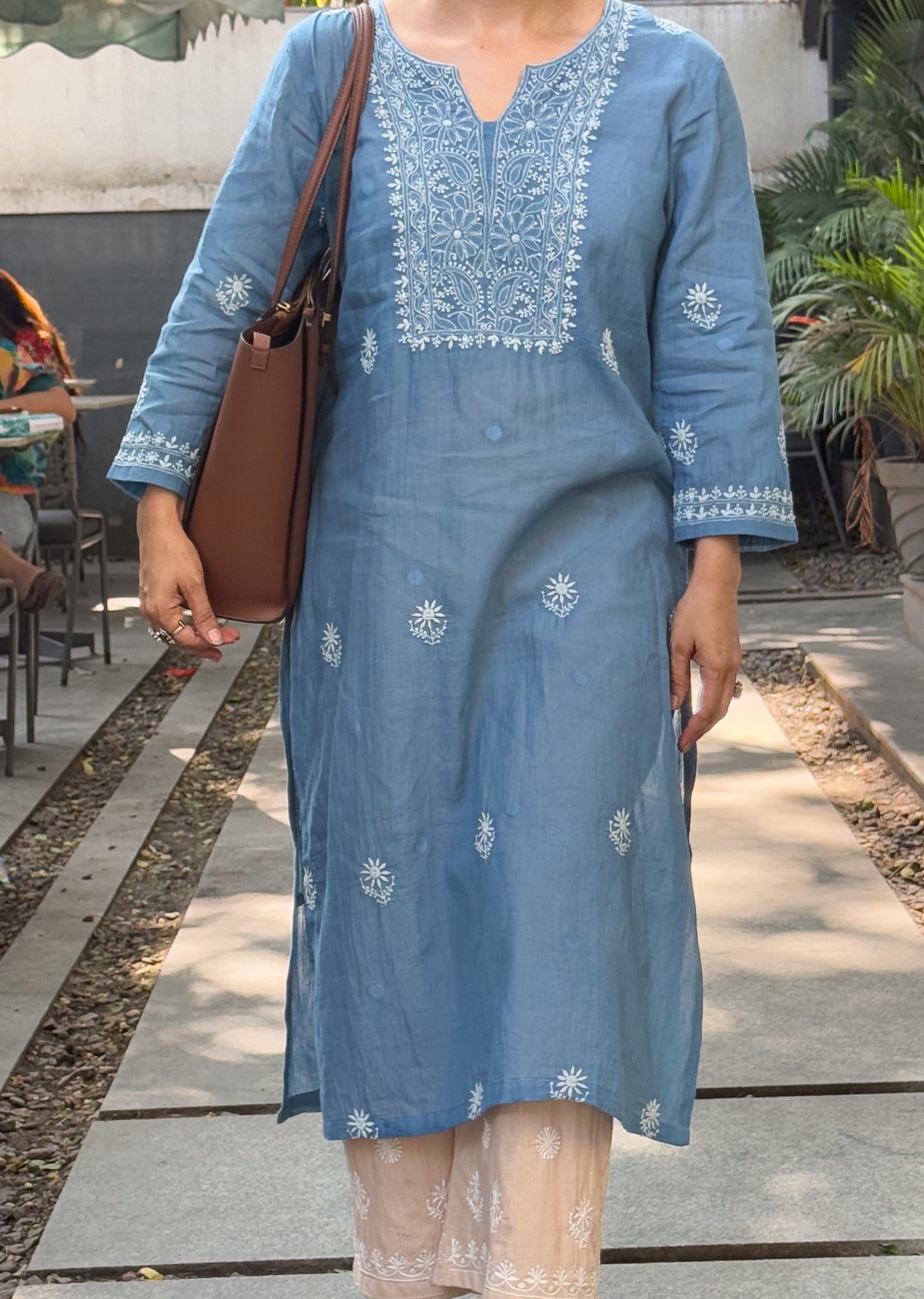 Handwoven Jamdani  Handembroidered Chikankari Kurta