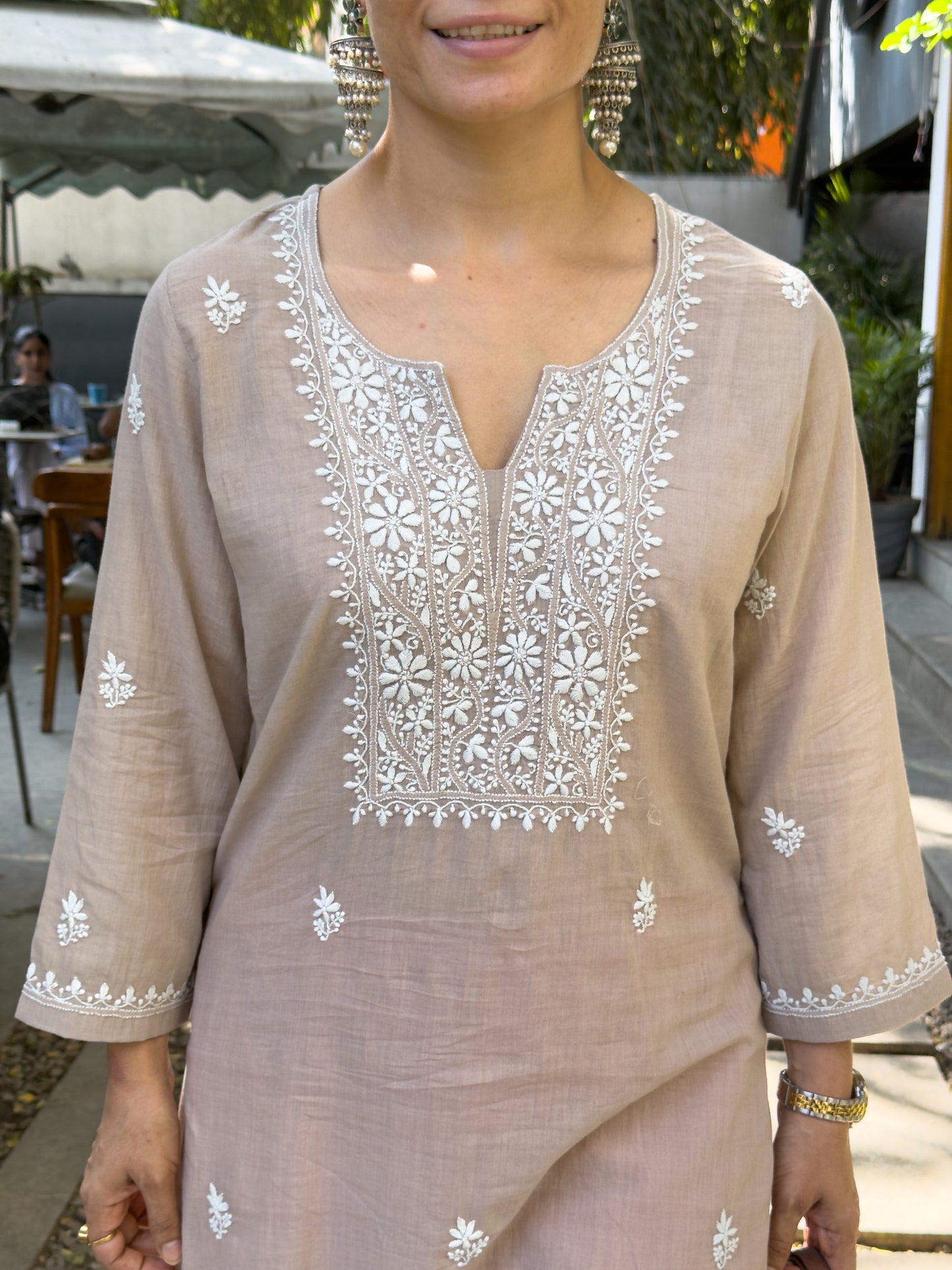 Handloom And Handembroidered Chikankari Cotton Kurta