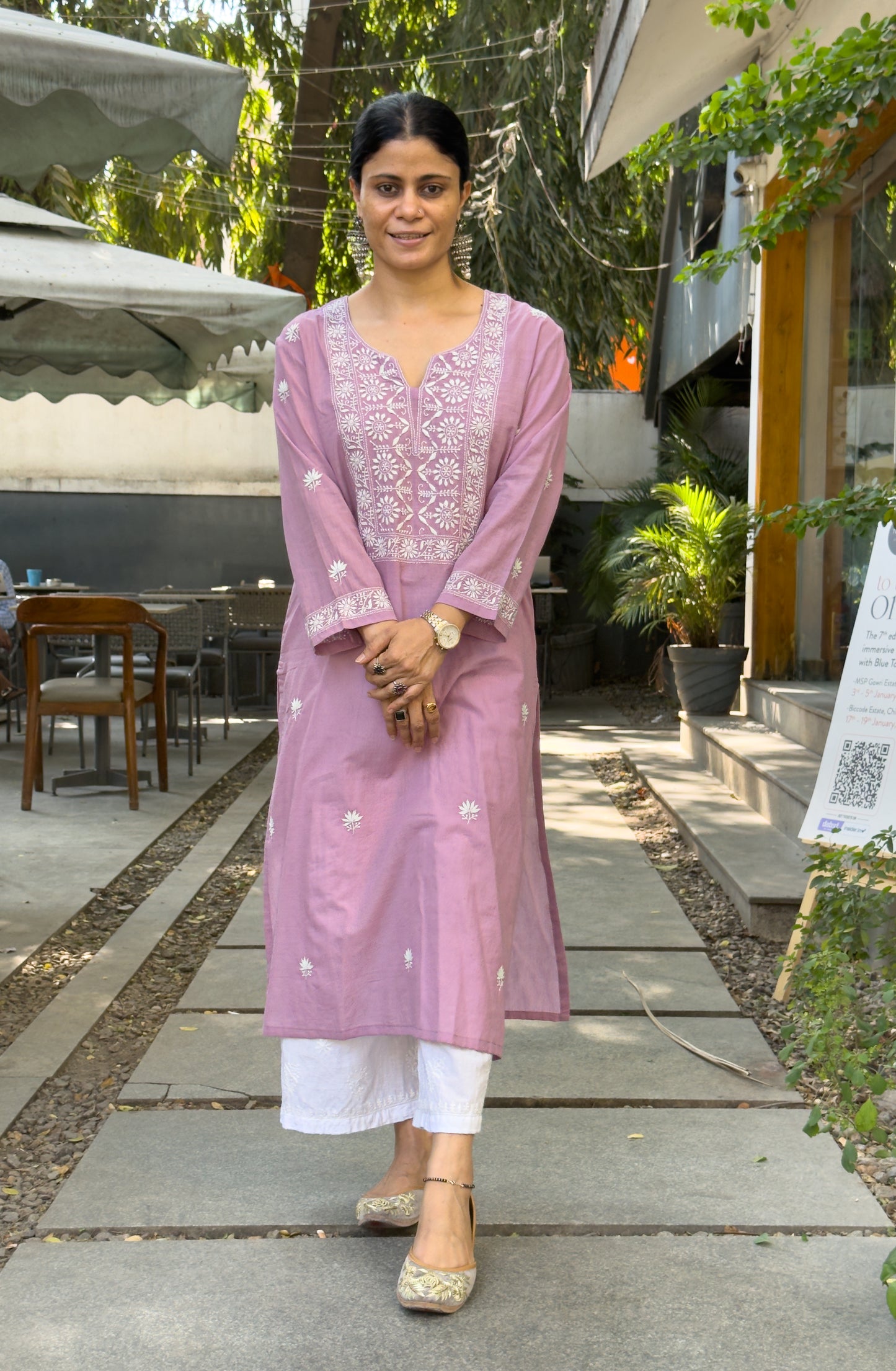 Handloom And Handembroidered Chikankari  Cotton Kurta