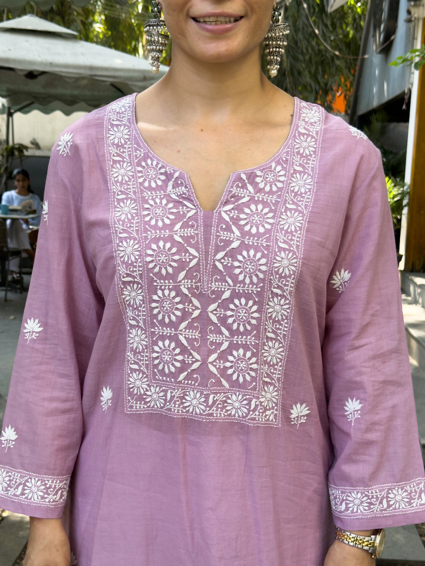 Handloom And Handembroidered Chikankari  Cotton Kurta