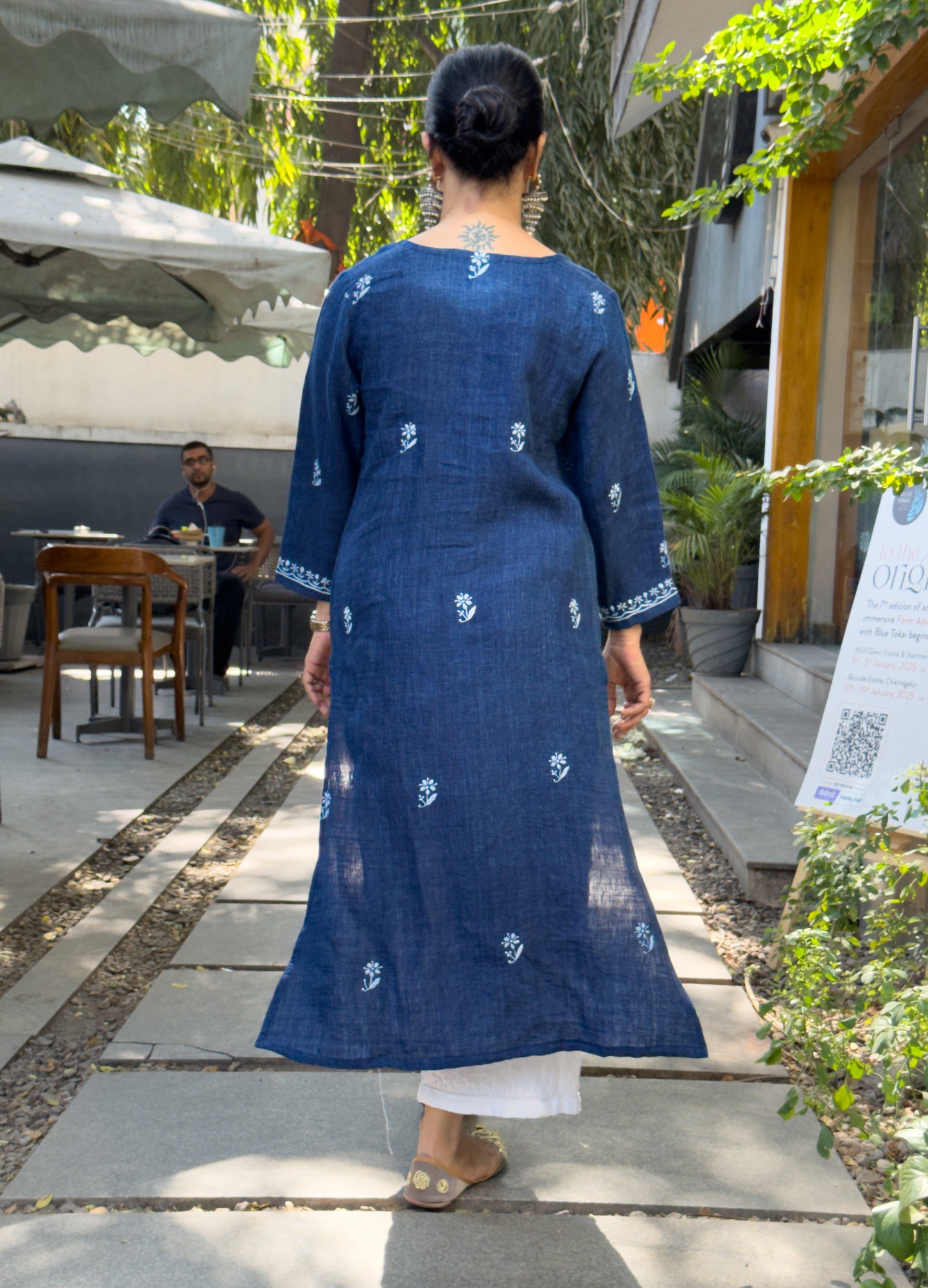 Handloom Linen Handembroidered Chikankari Kurta