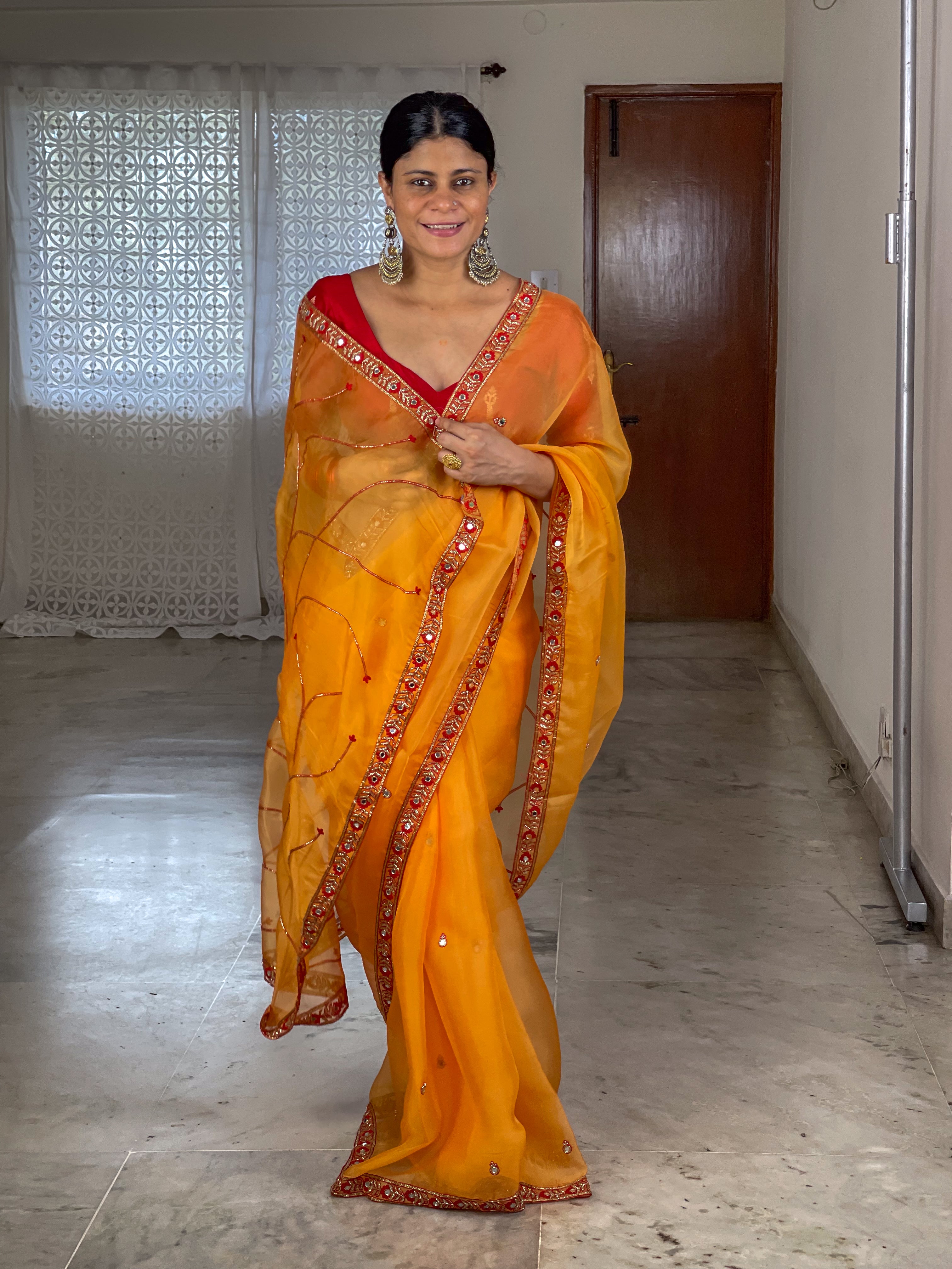 Women's Casual Traditional Tant Silk Handloom Cotton Saree Sequence Work  With Blouse Piece Indian Sari orange Pink - Etsy