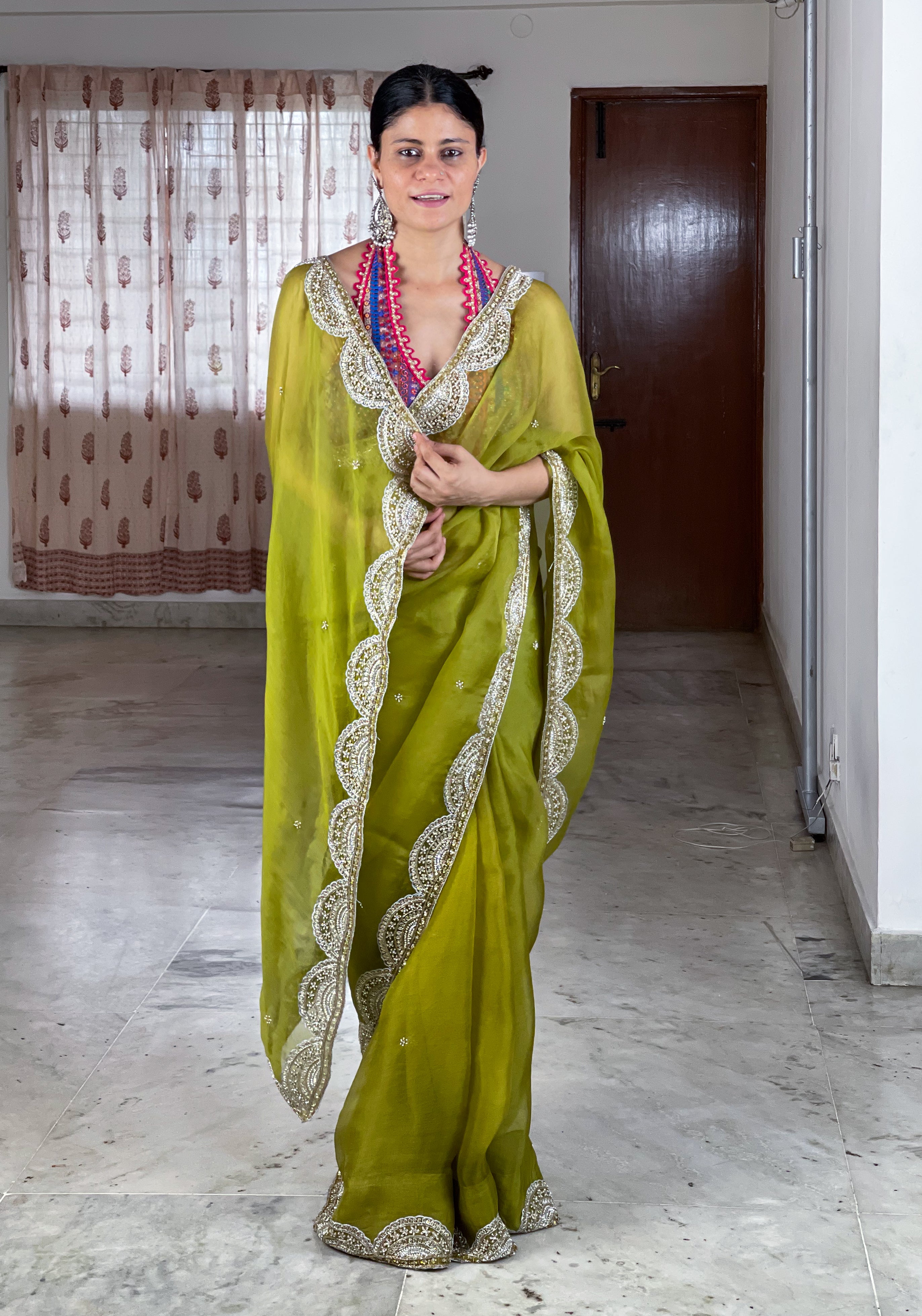 Handloom Soft Organza Zardosi Silk Saree - db23809