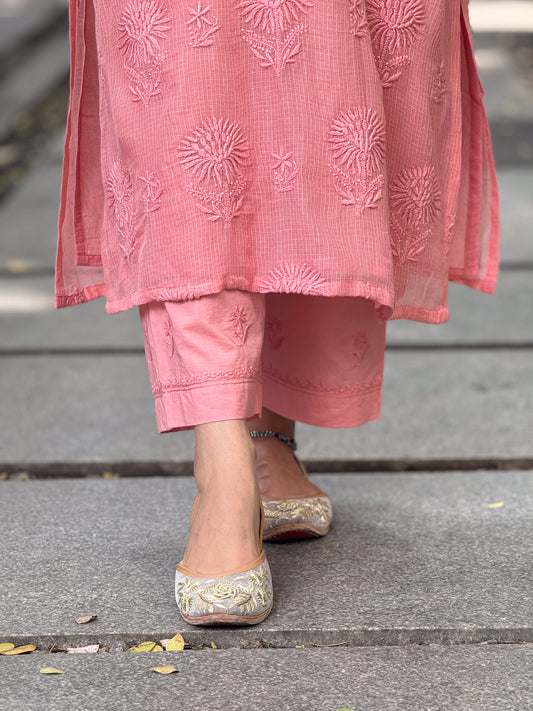 Handembroidered Chikankari cotton pant