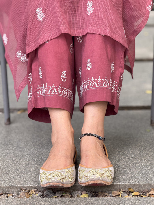 Handembroidered Chikankari cotton pant