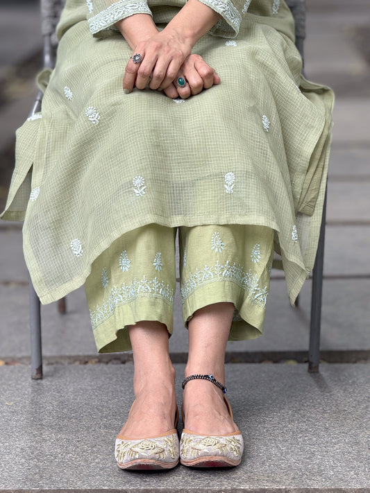 Handembroidered Chikankari cotton pant