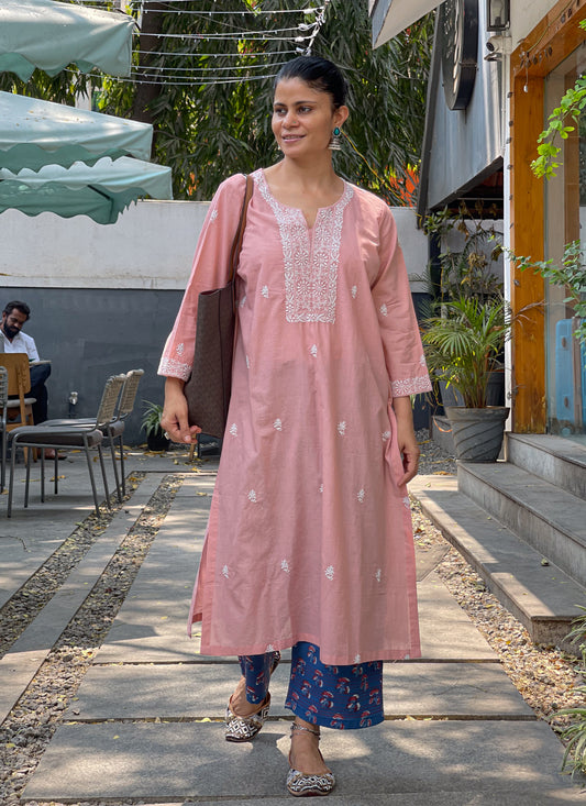 Handembroidered Chikankari Mull Cotton Kurta