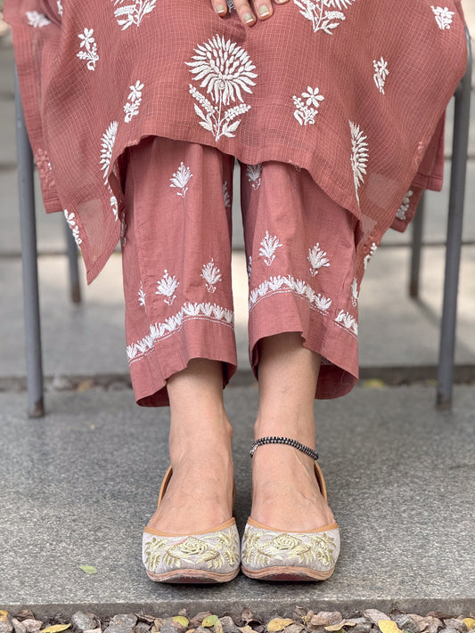 Handembroidered Chikankari cotton pant