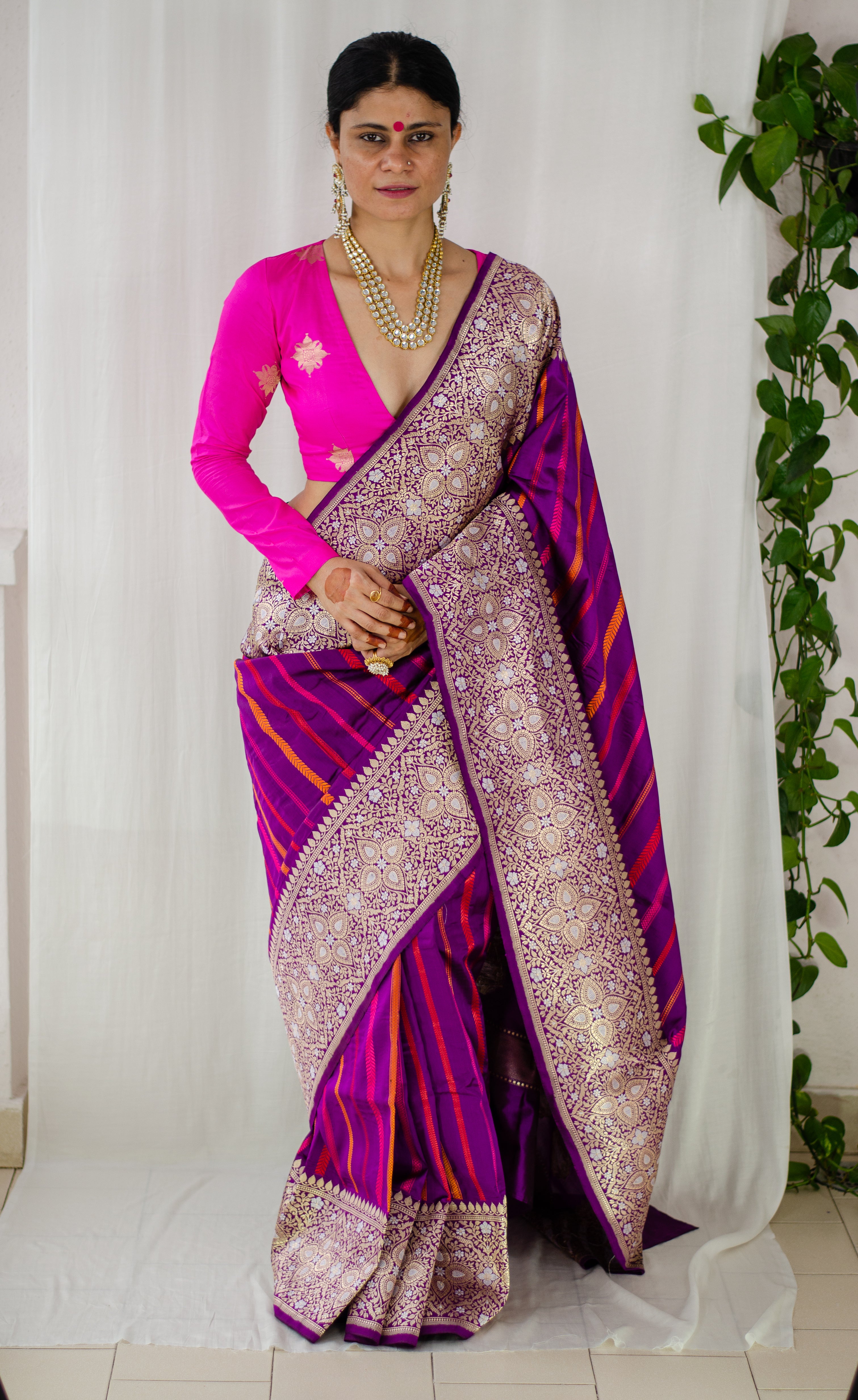 Pure Weaving Silk Dark Pink Ikkat Patola Saree – SHANGRILA DESIGNER