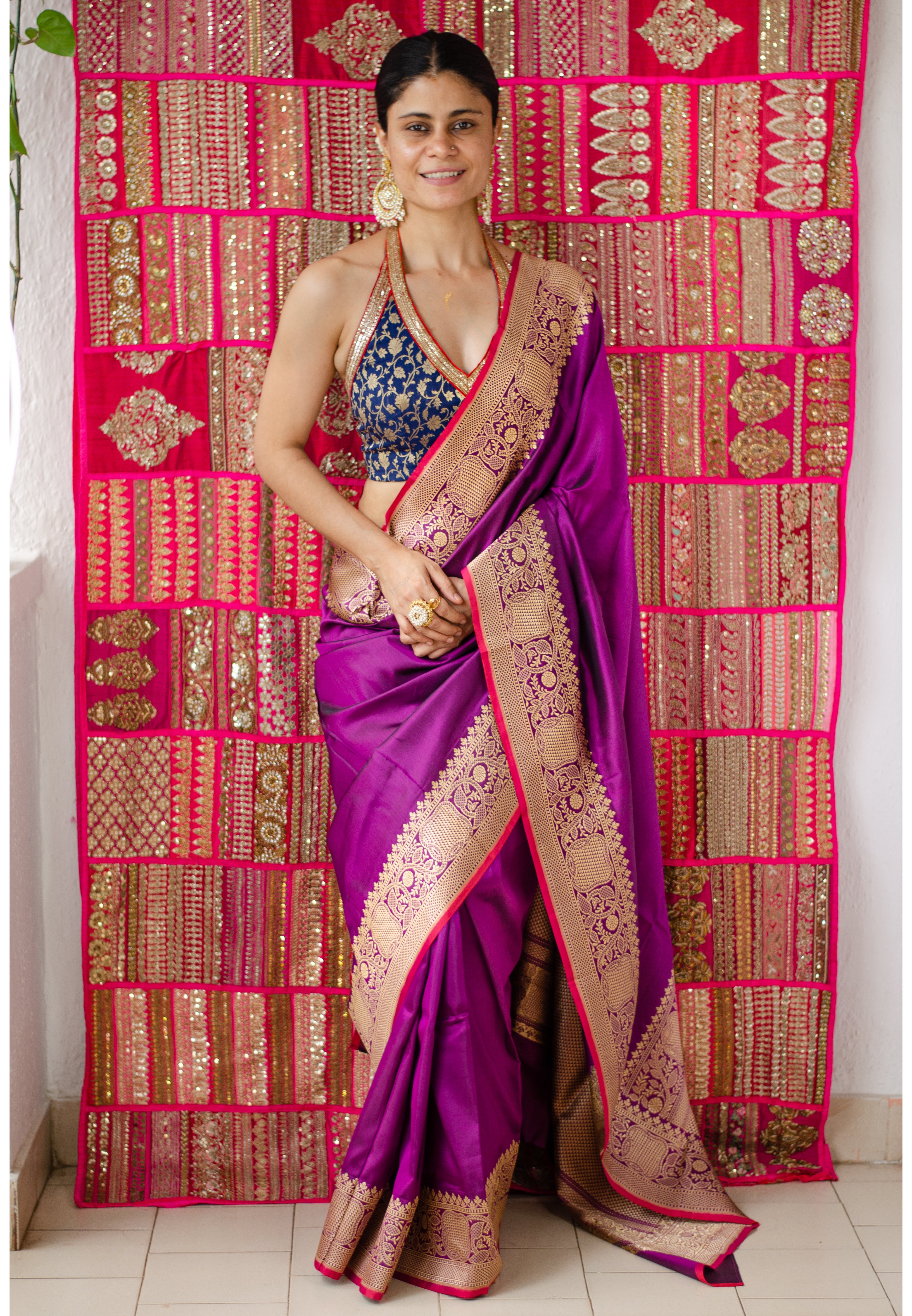 Fabulous Magenta Color Banarasi Silk Saree