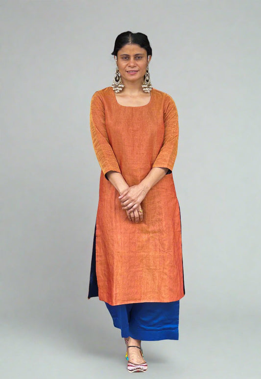 Handloom Metallic Silk Kurta